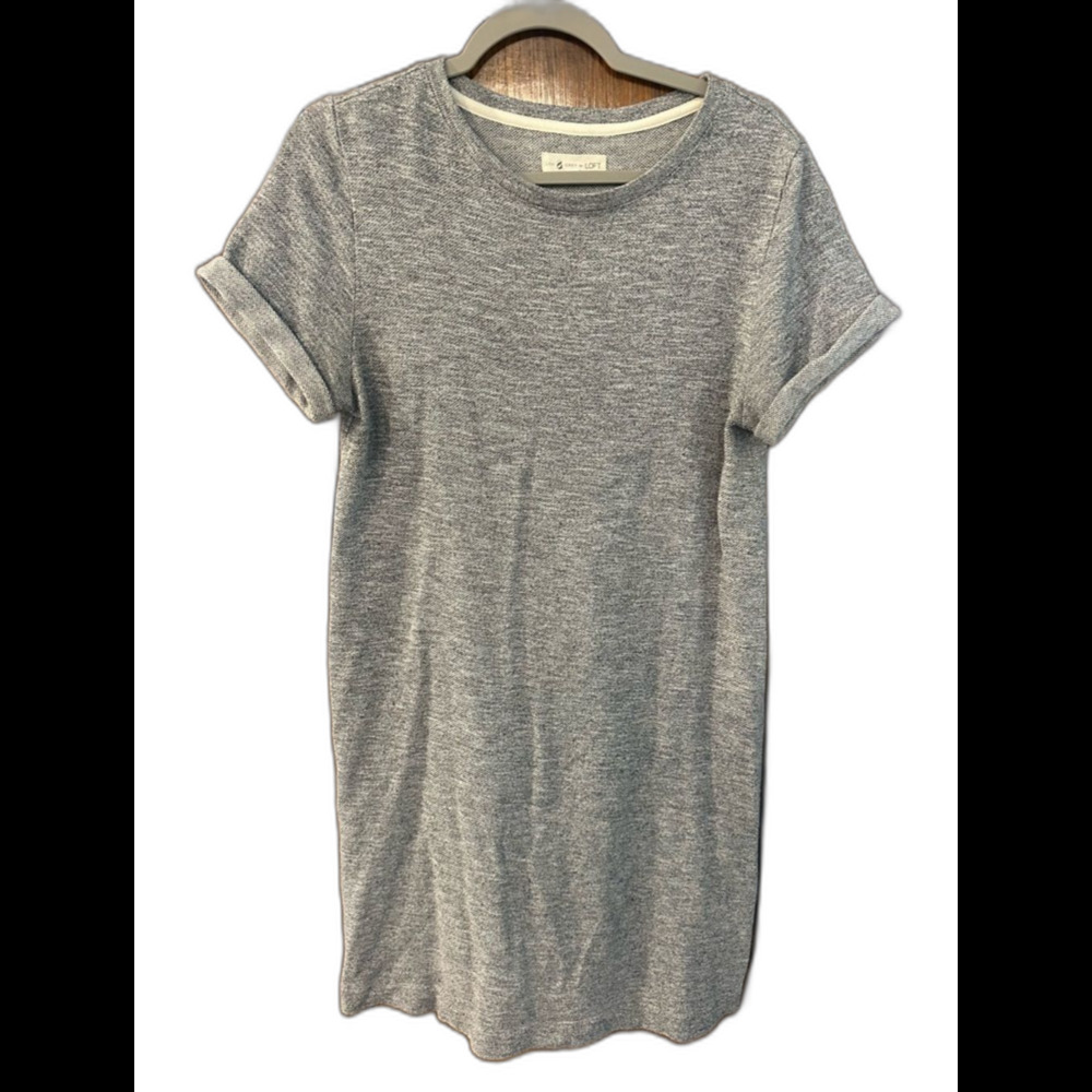 Lou & Grey Heathered Blue Short Sleeve T-Shirt Dress